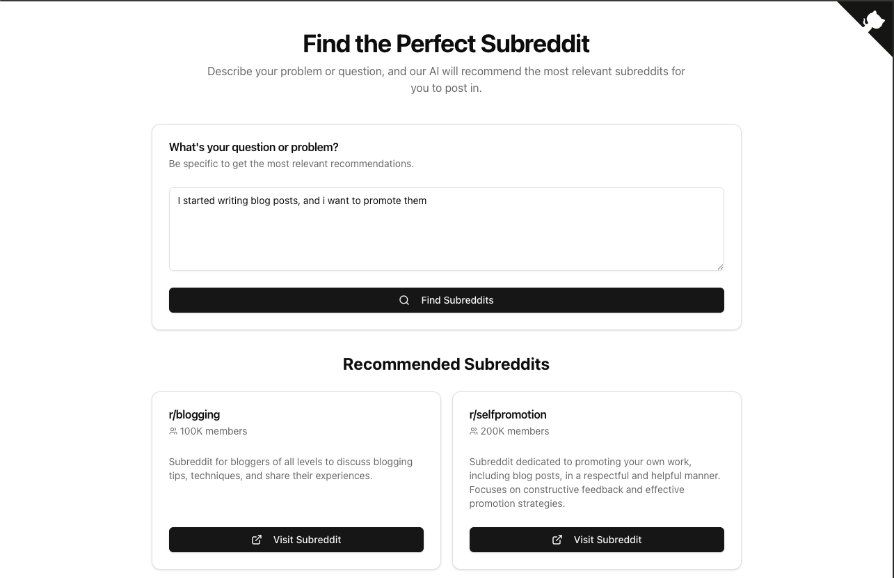 Subreddit Finder